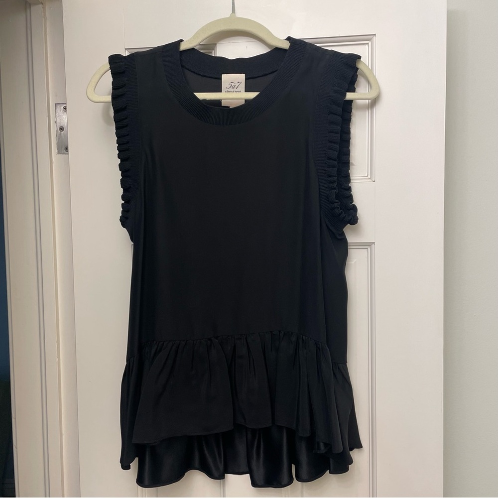 Cinq a Sept beautiful silk black top